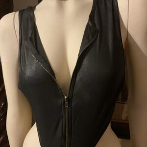 Elegant Black Zippered Bodysuit